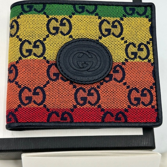 Gucci multicolor canvas/leather bifold wall made in Italy - Picture 6 of 8